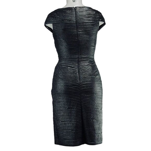 TADASHI SHOJI Women's Dress Silver Cap Sleeve Polyester Stretch Size XS - Picture 2 of 10